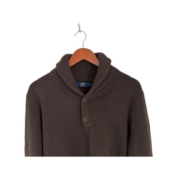 J.CREW Lambswool Pullover Knitted Shawl Collar Sweater In Brown  Size Large - Picture 5 of 8